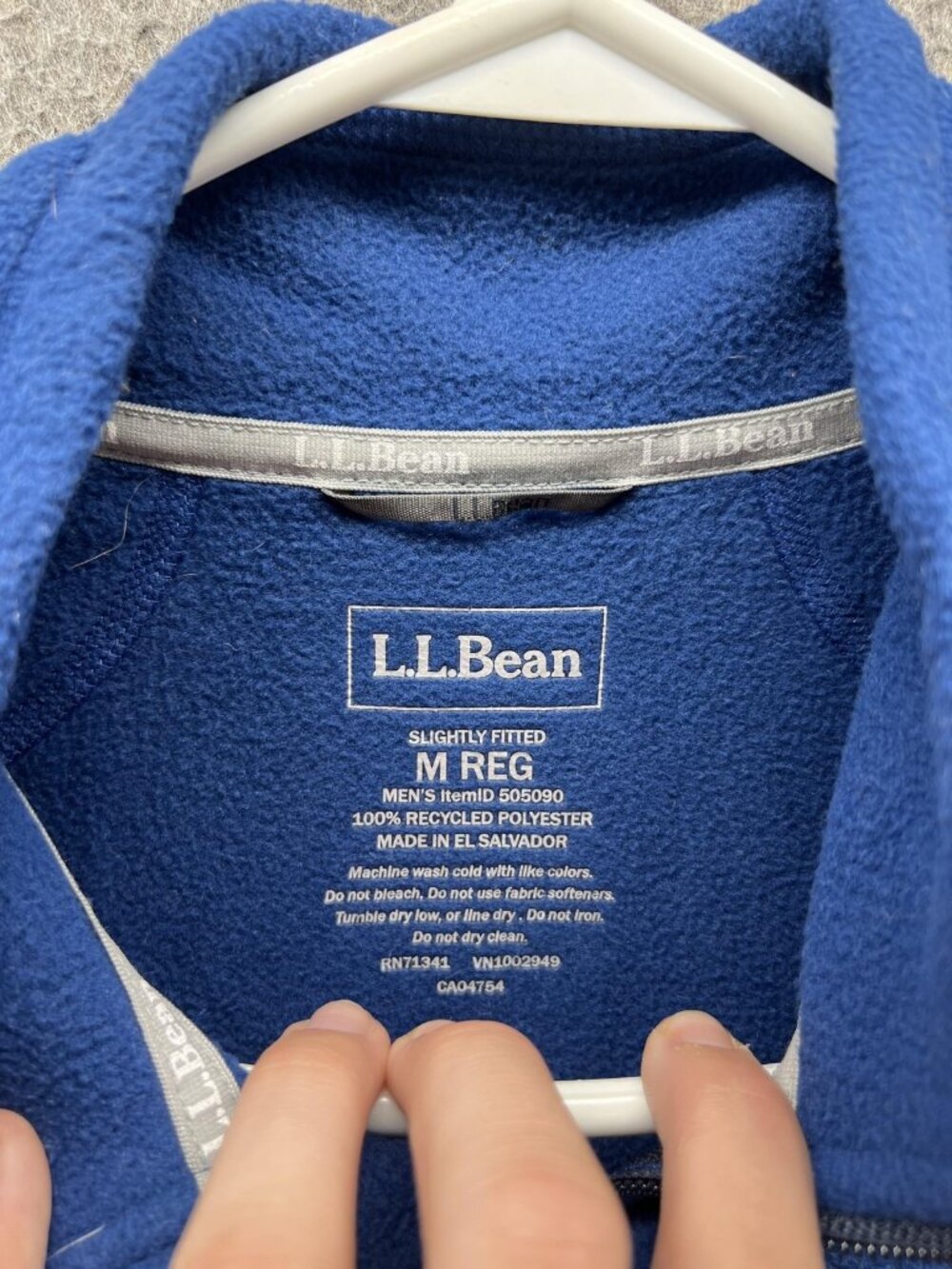 L.L.Bean Jacket Mens Medium Blue Mountain Trail Fleece Full Zip Outdoor Winter - Picture 6 of 11